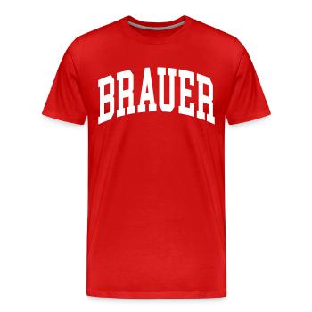 Brewer - Men's Premium Organic T-Shirt - red - Front - Damien (186cm)