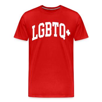 LGBTQ+ - Männer Premium Bio T-Shirt - Rot - Vorne - Damien (186cm)