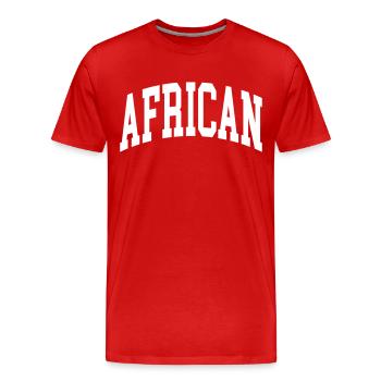 Africain - T-shirt bio Premium Homme - rouge - Devant - Damien (186cm)