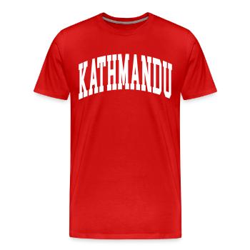 Kathmandu - Men's Premium Organic T-Shirt - red - Front - Damien (186cm)