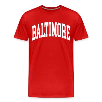 Baltimore - Männer Premium Bio T-Shirt - Rot - Vorne - Damien (186cm)