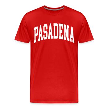 Pasadena - T-shirt bio Premium Homme - rouge - Devant - Damien (186cm)