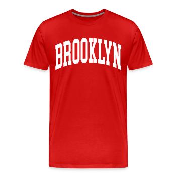 Brooklyn - T-shirt bio Premium Homme - rouge - Devant - Damien (186cm)