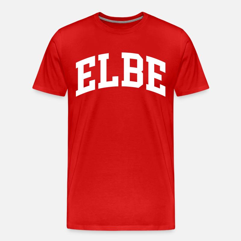 Elbe - Männer Premium Bio T-Shirt - Rot
