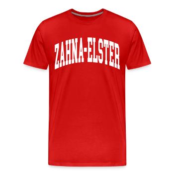 Zahna-Elster - Männer Premium Bio T-Shirt - Rot - Vorne - Damien (186cm)