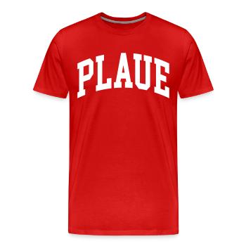 Plaue - Männer Premium Bio T-Shirt - Rot - Vorne - Damien (186cm)