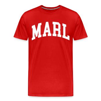 Marl - Men's Premium Organic T-Shirt - red - Front - Damien (186cm)