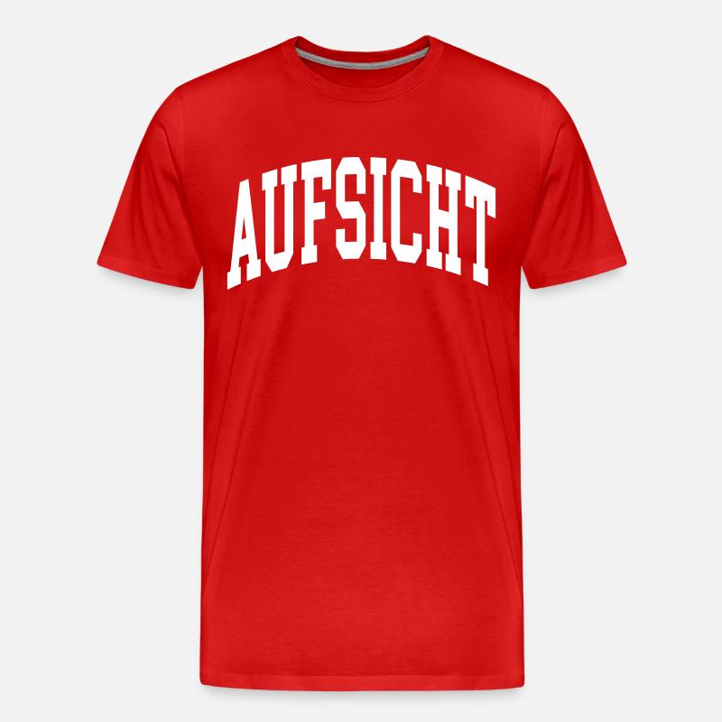 Aufsicht - Männer Premium Bio T-Shirt - Rot