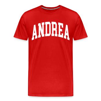 Andrea - Men's Premium Organic T-Shirt - red - Front - Damien (186cm)