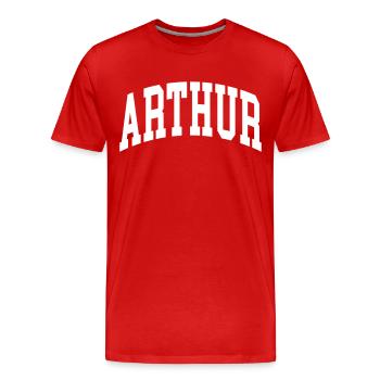 Arthur - Männer Premium Bio T-Shirt - Rot - Vorne - Damien (186cm)