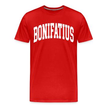 Boniface - T-shirt bio Premium Homme - rouge - Devant - Damien (186cm)