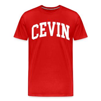 Cécile - T-shirt bio Premium Homme - rouge - Devant - Damien (186cm)