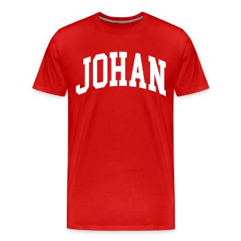 Johan - T-shirt bio Premium Homme - rouge - Devant - Damien (186cm)