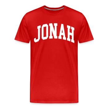 Porte-malheur - T-shirt bio Premium Homme - rouge - Devant - Damien (186cm)