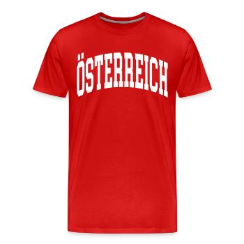 Autriche - T-shirt bio Premium Homme - rouge - Devant - Damien (186cm)