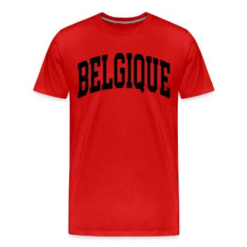 Belgique - T-shirt bio Premium Homme - rouge - Devant - Damien (186cm)