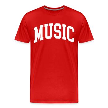 Music - Men's Premium Organic T-Shirt - red - Front - Damien (186cm)