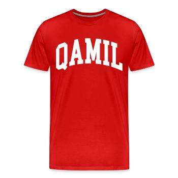 Qamil - T-shirt bio Premium Homme - rouge - Devant - Damien (186cm)