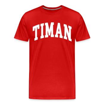 Timan - T-shirt bio Premium Homme - rouge - Devant - Damien (186cm)