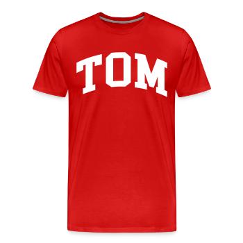Tom - Men's Premium Organic T-Shirt - red - Front - Damien (186cm)