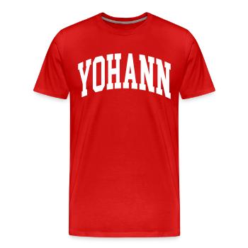 Yohann - T-shirt bio Premium Homme - rouge - Devant - Damien (186cm)