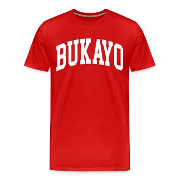 Bukayo - T-shirt bio Premium Homme - rouge - Devant - Damien (186cm)