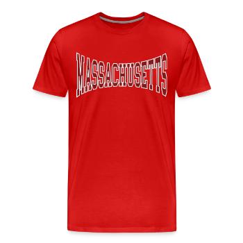 Massachusetts - Männer Premium Bio T-Shirt - Rot - Vorne - Damien (186cm)