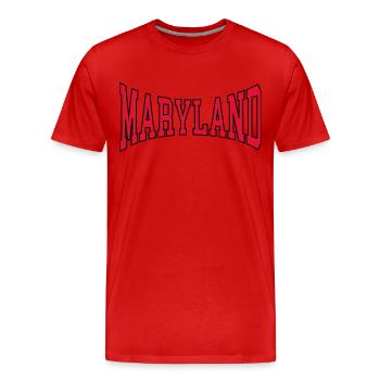 Maryland - Men's Premium Organic T-Shirt - red - Front - Damien (186cm)