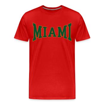 Miami - Männer Premium Bio T-Shirt - Rot - Vorne - Damien (186cm)