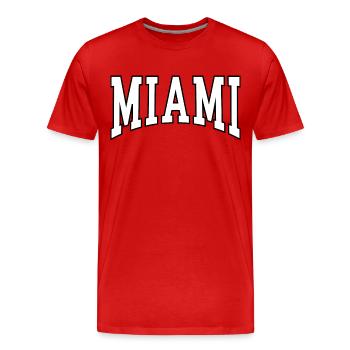 Miami - Männer Premium Bio T-Shirt - Rot - Vorne - Damien (186cm)