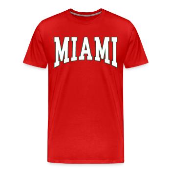 Miami - Männer Premium Bio T-Shirt - Rot - Vorne - Damien (186cm)