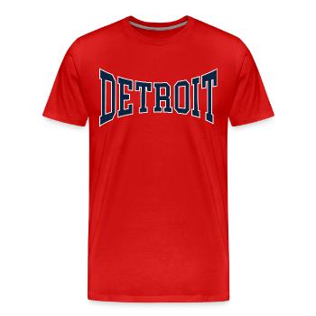 Detroit - T-shirt bio Premium Homme - rouge - Devant - Damien (186cm)