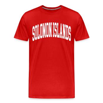 Solomon Islands - Men's Premium Organic T-Shirt - red - Front - Damien (186cm)