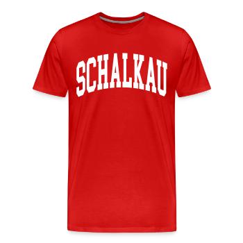 Schalkau - Men's Premium Organic T-Shirt - red - Front - Damien (186cm)