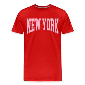New York - T-shirt bio Premium Homme - rouge - Devant - Damien (186cm)