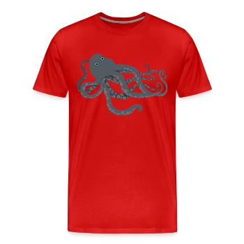 Kraken - Männer Premium Bio T-Shirt - Rot - Vorne - Damien (186cm)