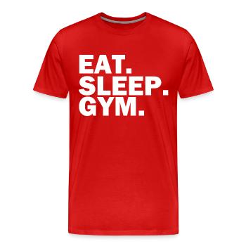 Essen Sie Schlaf-studio weiß - Männer Premium Bio T-Shirt - Rot - Vorne - Damien (186cm)