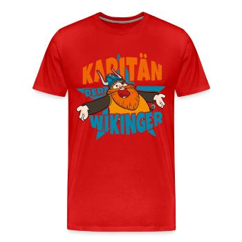 Wickie Und Die Starken Männer Kapitän Halvar - Männer Premium Bio T-Shirt - Rot - Vorne - Damien (186cm)