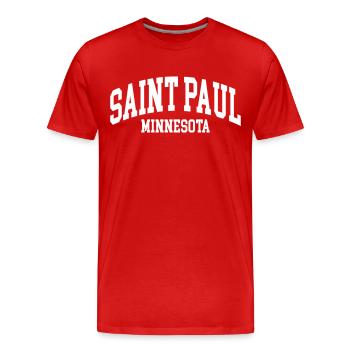 Saint Paul - Men's Premium Organic T-Shirt - red - Front - Damien (186cm)
