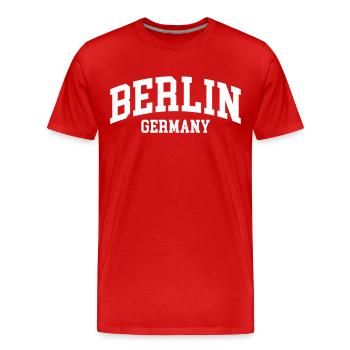 Berlin - Men's Premium Organic T-Shirt - red - Front - Damien (186cm)