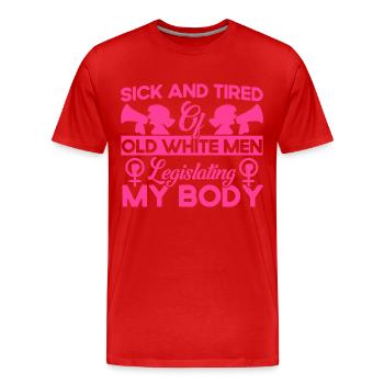 Égalité des sexes Égalité des sexes - T-shirt bio Premium Homme - rouge - Devant - Damien (186cm)