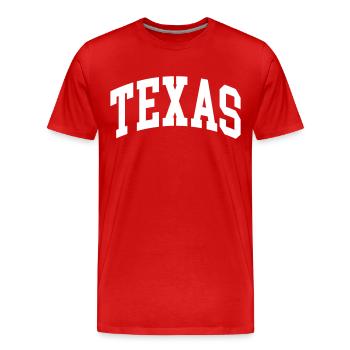 Texas - Men's Premium Organic T-Shirt - red - Front - Damien (186cm)
