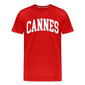 Cannes - Men's Premium Organic T-Shirt - red - Front - Damien (186cm)