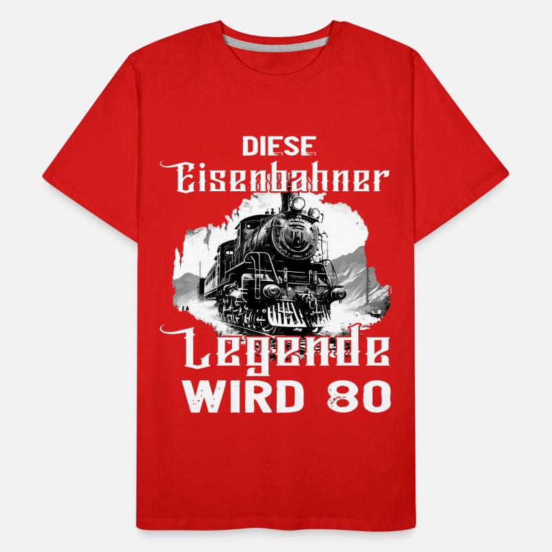 80 Geburtstag Eisenbahner Eisenbahn Beruf Spruch Männer Premium Bio T-Shirt