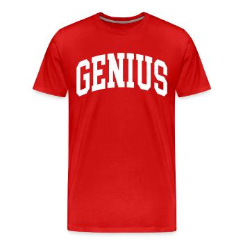 Génie - T-shirt bio Premium Homme - rouge - Devant - Damien (186cm)