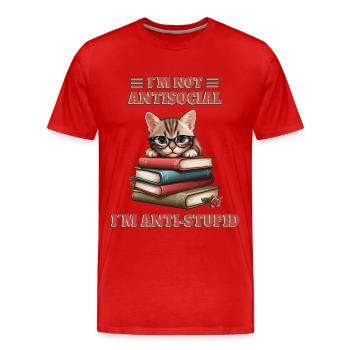 Clever Baby Cat - Men's Premium Organic T-Shirt - red - Front - Damien (186cm)