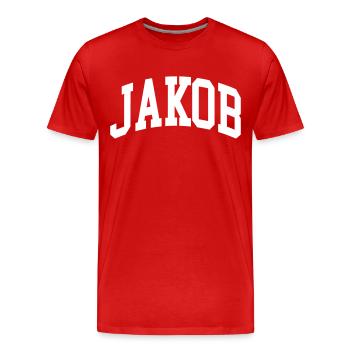 Jacob - T-shirt bio Premium Homme - rouge - Devant - Damien (186cm)