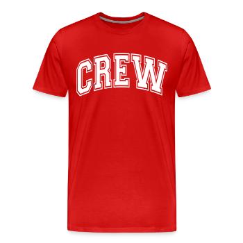 Crew - Männer Premium Bio T-Shirt - Rot - Vorne - Damien (186cm)