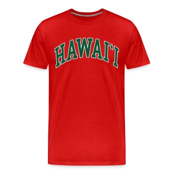 Hawaii - Men's Premium Organic T-Shirt - red - Front - Damien (186cm)