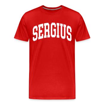 Serge - T-shirt bio Premium Homme - rouge - Devant - Damien (186cm)
